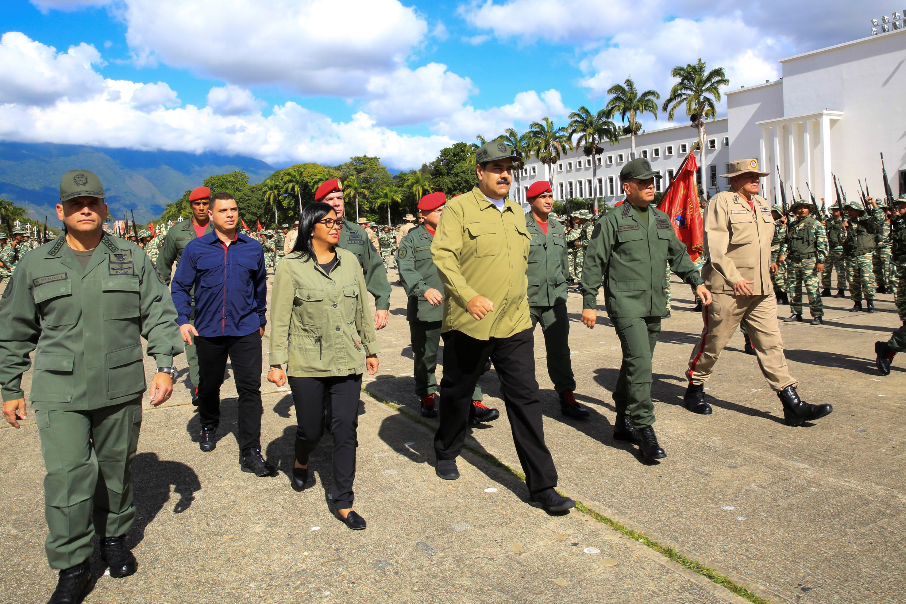 Venezuela's President Nicolas Maduro attends a military parade with the National Bolivarian Militia in Caracas