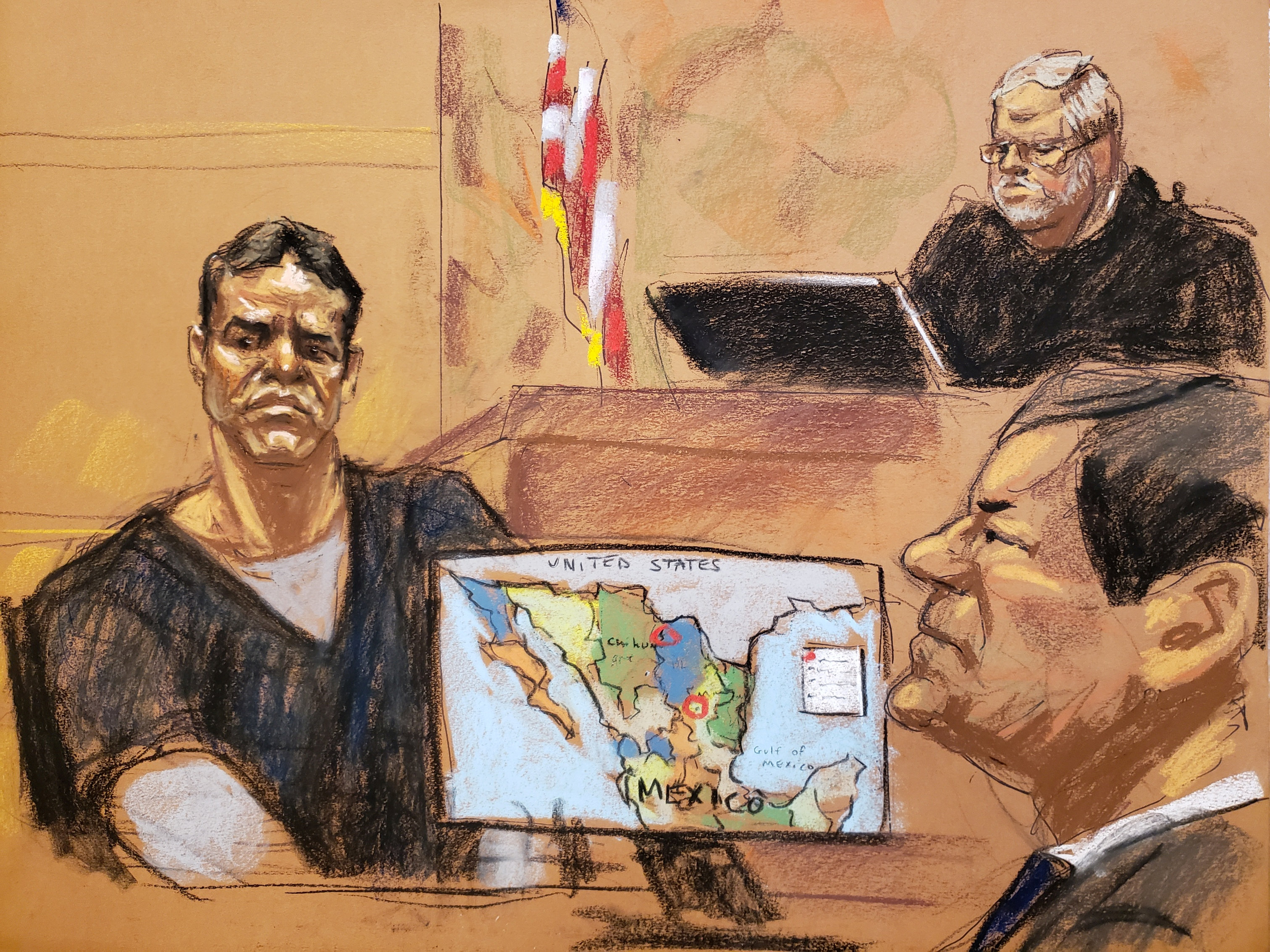Vicente Zambada Niebla takes the witness box at the trial of accused Mexican drug lord Joaquin
