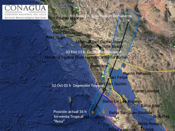 Declaran emergencia en dos municipios de Baja California por ‘Rosa’